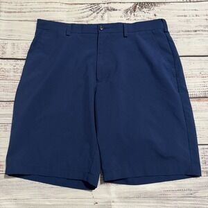 PGA Tour Flat Front Stretch Golf Shorts Blue Men's Size 34x9.5